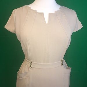 Plus (16) Ellen Tracy Cap Sleeve Dress in Tan